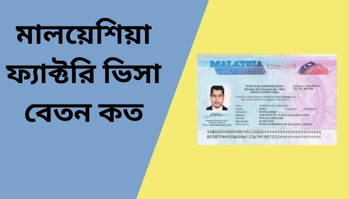 মালয়েশিয়া ফ্যাক্টরি ভিসা বেতন কত